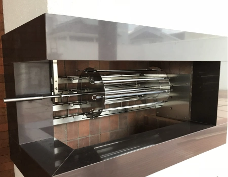 Cesto giratório em Inox 304 encaixado no espeto